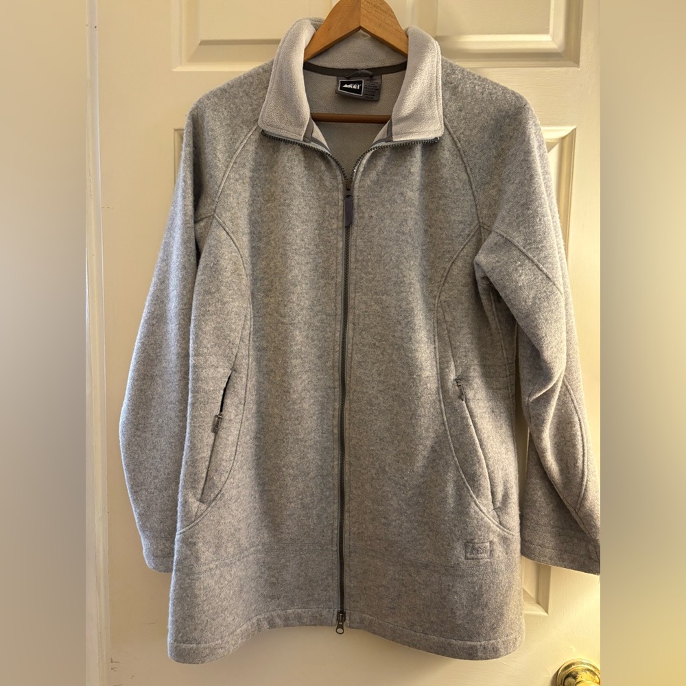 REI Light Gray Full-Zip Jacket